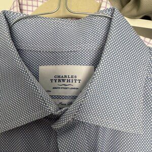 Charles Tyrwhitt Non-Iron Dress Shirt – Blue Micro Dot Pattern